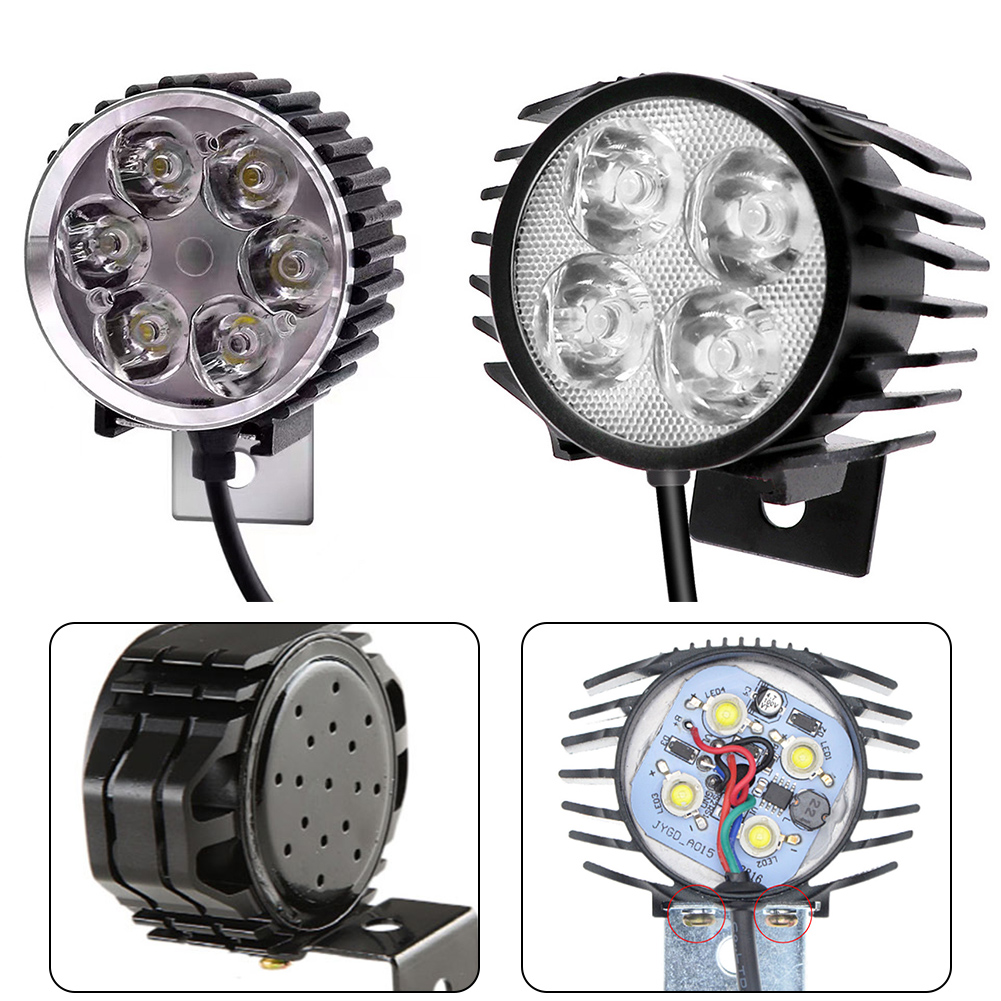 36 v/48 V Elektrische Fiets Front Light 4pin 3pin Waterdichte Optiops LED Front Light Waterdichte E-bike Koplamp Onderdelen