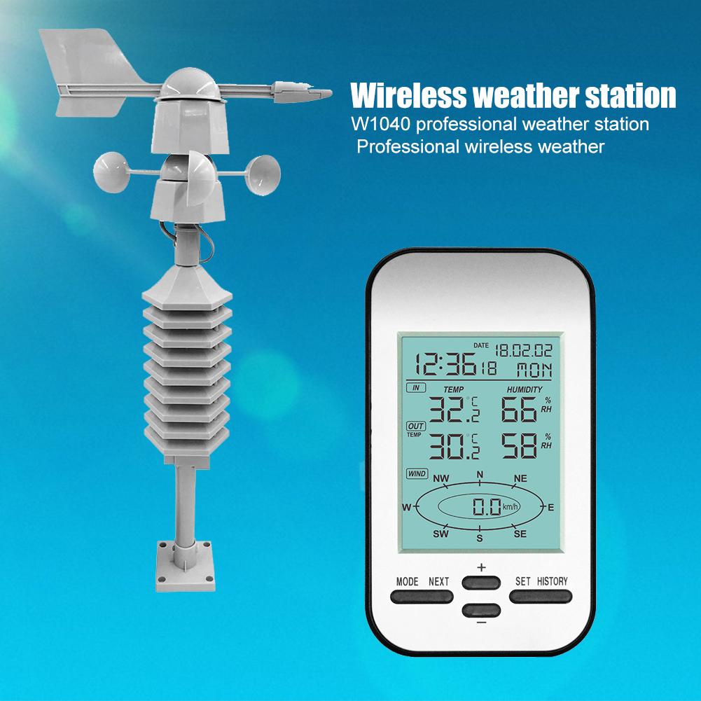 433MHz WS0232 Wireless Weather Station Clock Wind Speed Direction Sensor