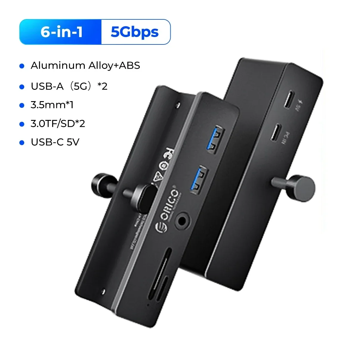 ORICO USB 3.0 Hub mit Netzteil USB3.0 Splitter Adapter Clip-Typ Multi Splitter Hochgeschwindigkeits-Datenübertragung für Laptop PC: verrotten