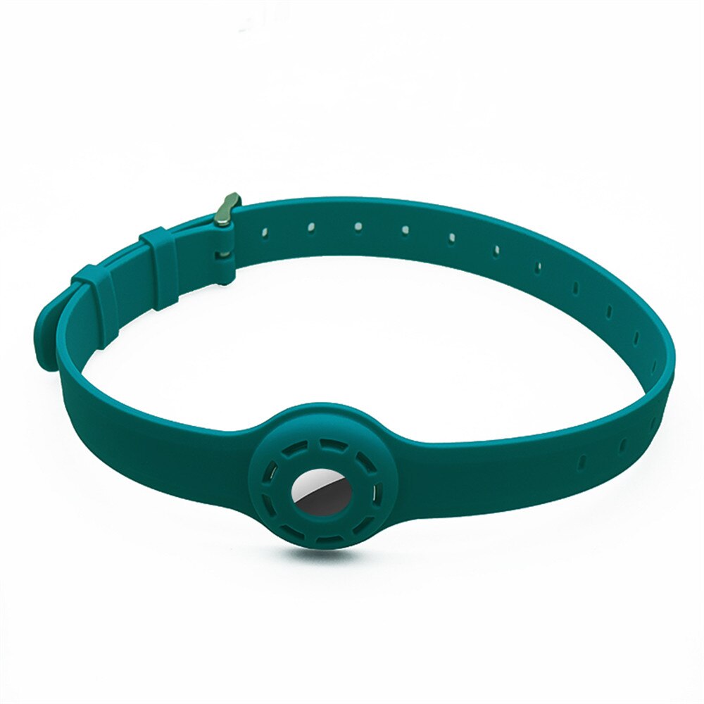 1pc til apple airtag etui hund kat halsbånd gps finder farverigt lysende beskyttende silikone etui til apple air tag tracker cover: Grøn 1