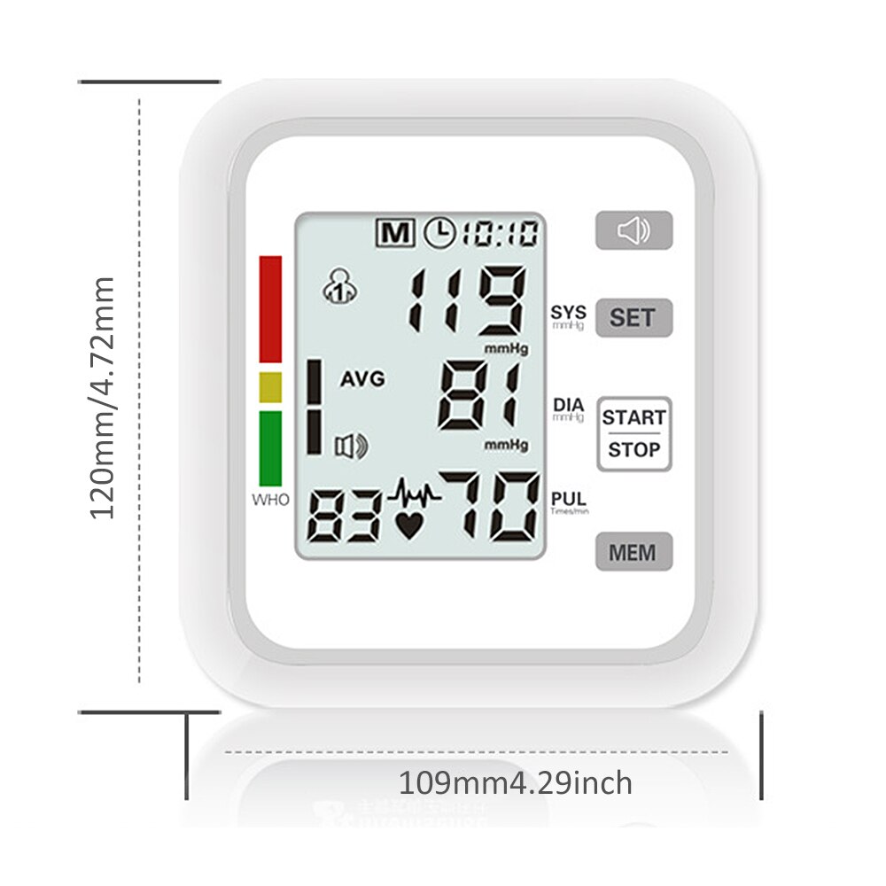 LCD Display Upper Arm Automatic Digital Blood Pressure Monitor Cuff Home Sphygmomanometers Measurement Blood Pressure HH