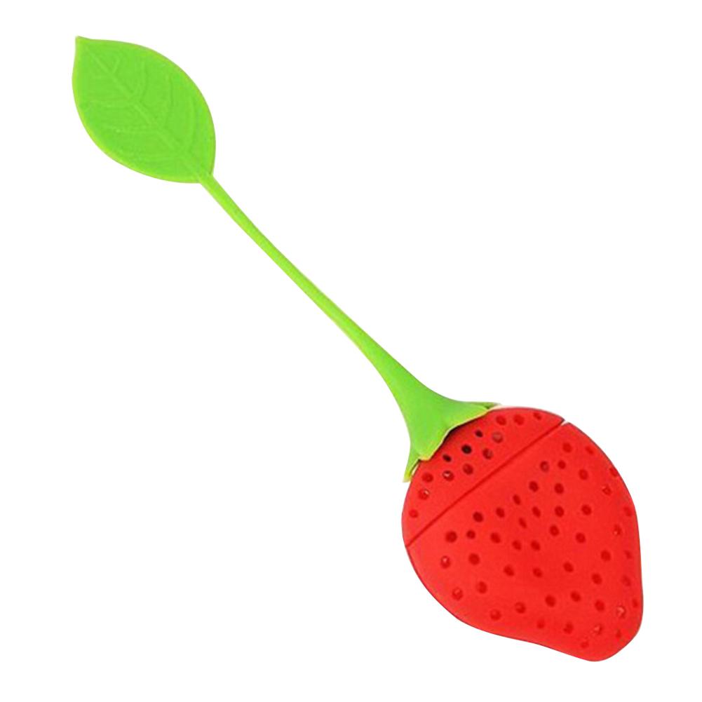 1 Pcs Red Strawberry Shaped Tea Infuser Reusable Food Safe Silicone Tea Leaf Bag Holder Tea Coffee Herbal Punch Filter Diffuser: Default Title
