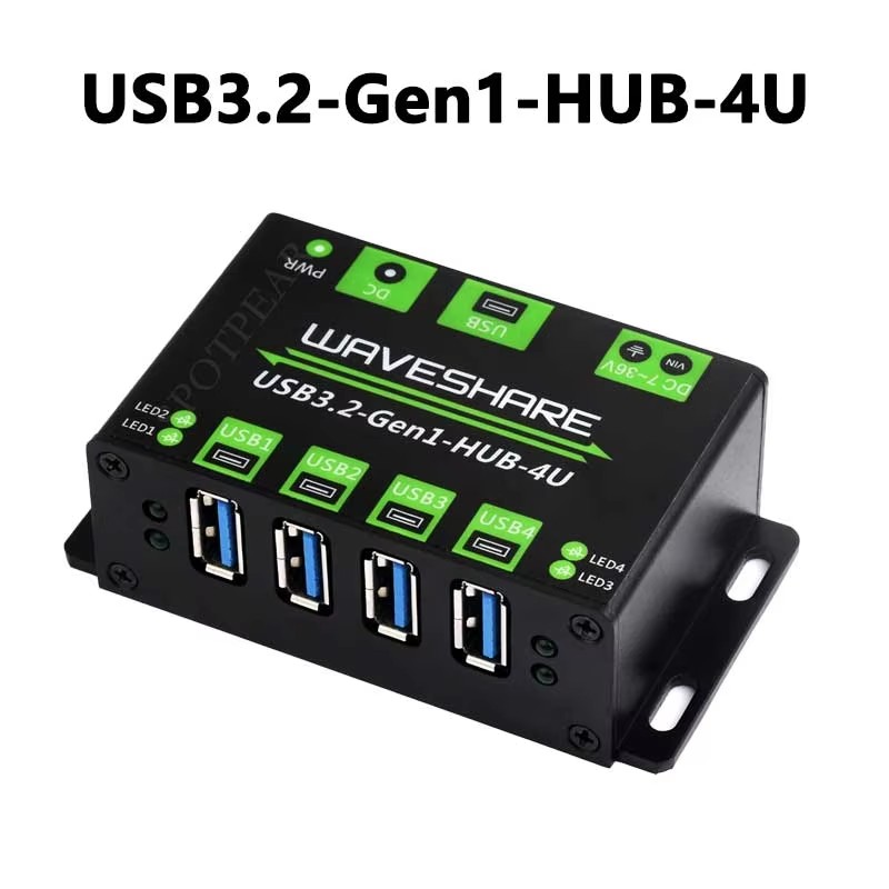 Industrieller USB-HUB USB3.2 Gen1 One-To-4U Onboard 7~36V DC-Stromanschluss für Multi-Systeme: Default Title