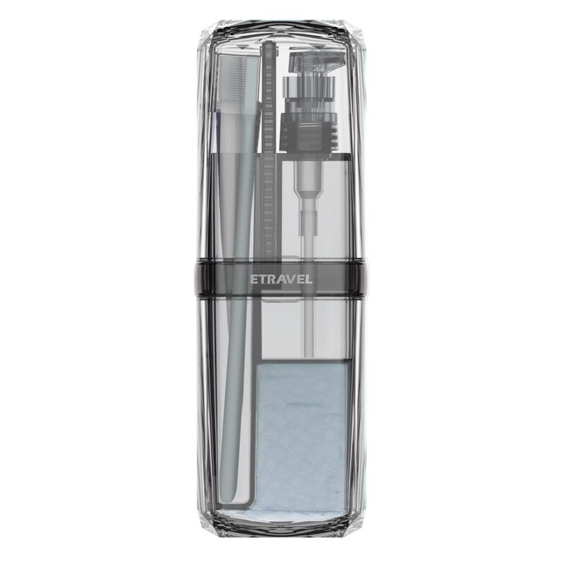 Travel Portable Sets Toothbrush Cup Tumblers Holder PP Gargle Cups Unisex Business Toothpaste Tooth Brush Towel Accessories: 8PCS Gray