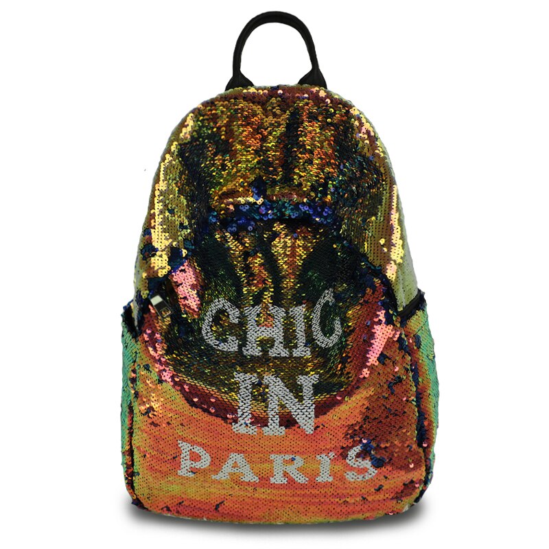 SHEE-mochila de lentejuelas brillantes con personalidad para mujer, mochila escolar para chica, bolsas de viaje de gran capacidad, bolsas de , mochila brillante