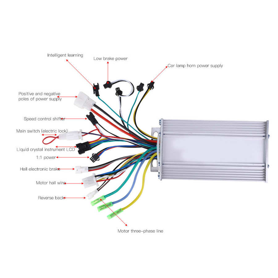 24V 36V 48V 60V 450W 500W 1000W Electric Bike Controller LCD Display Panel E-bike Scooter Brushless Controller Kit E-bike Parts