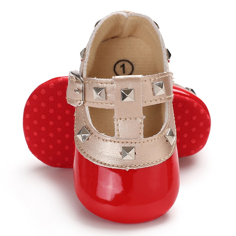 Stil vår nyfödda småbarn spädbarn flickor mjuka sneakers prinsessa pu läder babyskor småbarn söta skor 0-18m