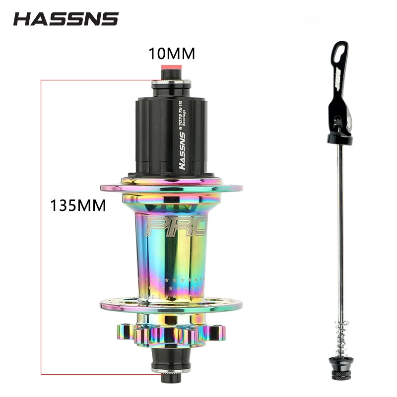 HASSNS PRO7 Bicycle Hub 7/8/9/10/11/12 Speed 6 Pawl Disc Brake Hubs 32 Holes Mountain MTB Bike For SHIMANO HG: Clear