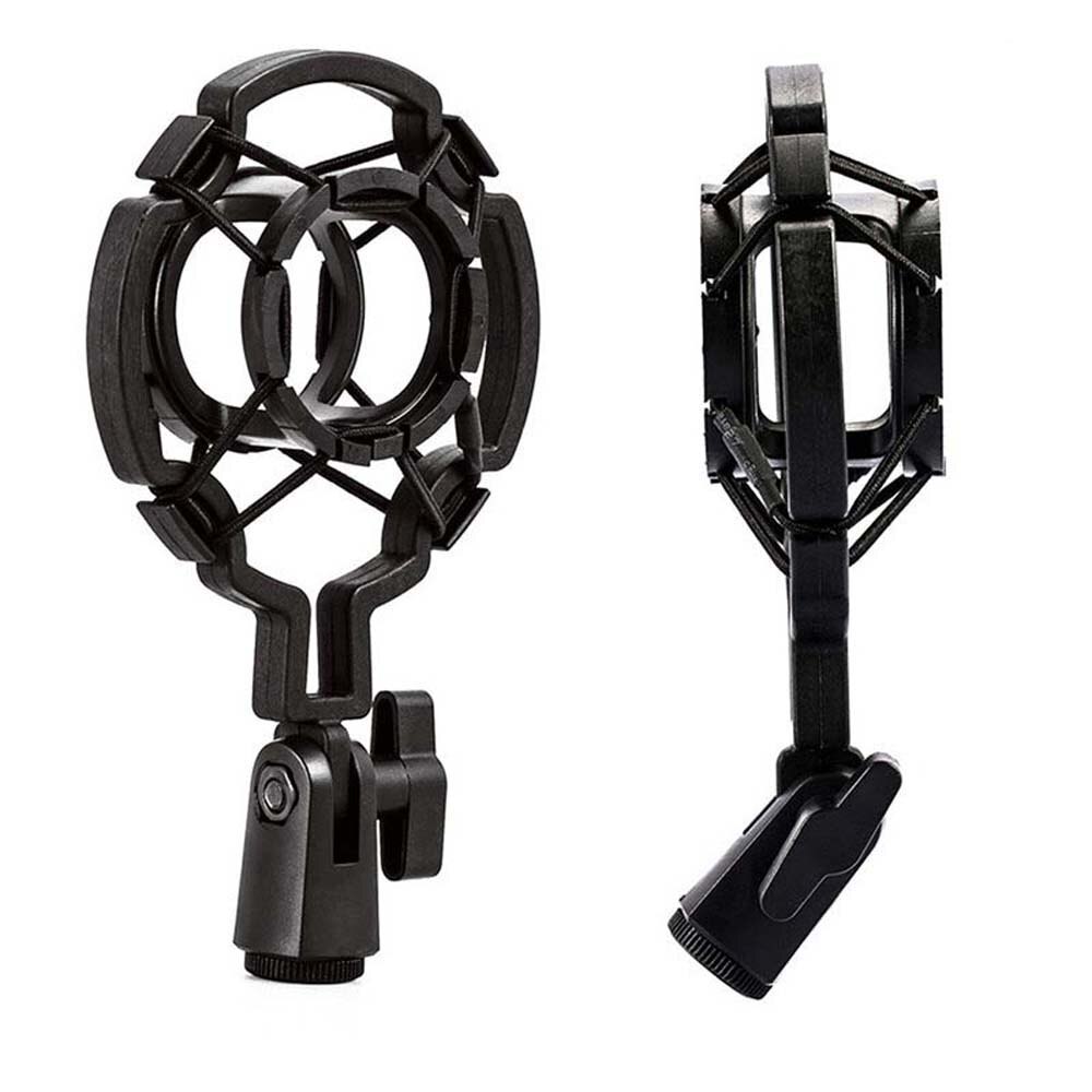 Universal Condenser Microphone Mic Shock Mount Holder Studio Recording Bracket For Large Diaphram Mic Clip Black