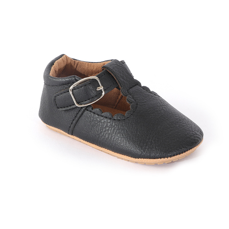 Spring and Autumn 0-1 Year Old Baby Toddler Shoes Casual Princess Shoes Baby Princess Shoes Rubber Sole Baby Shoes Toddler Shoes: black / 12CM(6-12M)