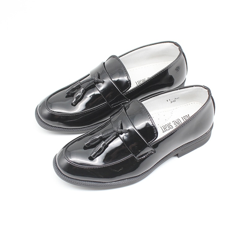 Boys shoes kids loafers children smart leather shoes flats slip-on river Island shoes classic soft boy black tassel loafers: 34