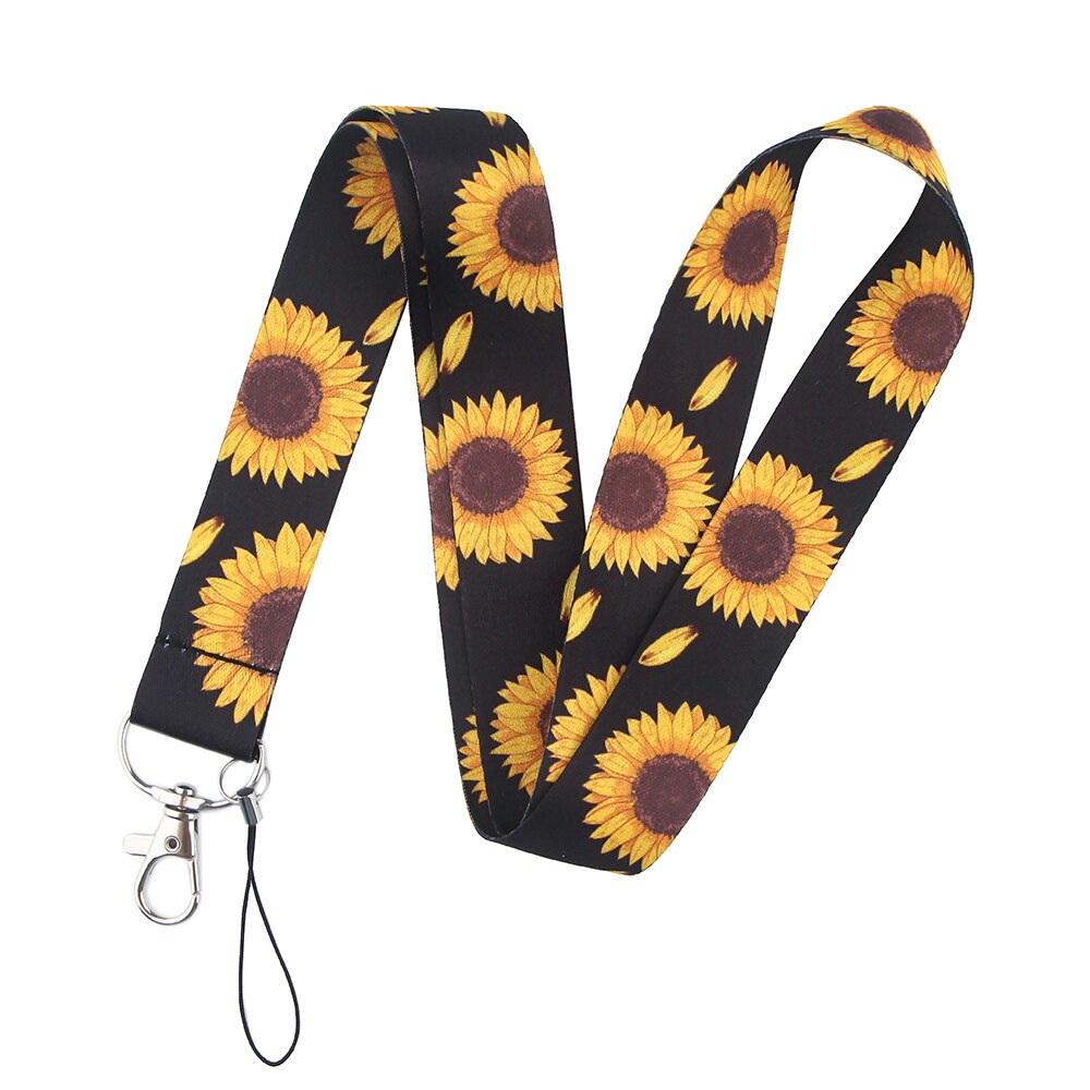 PC2257 Wit Daisy Zonnebloem Verborgen Handicap Schilderen Kunst Sleutelhanger Lanyard Neck Strap Voor Telefoon Key Id-kaart Creatieve Lanyards: 6