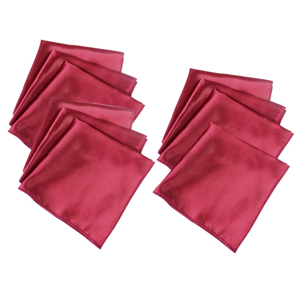 10 Uds 30x30cm Mesa servilleta cuadrada de servilleta de tela suave pañuelo de bolsillo de tela boda accesorios de de cumpleaños: Borgoña