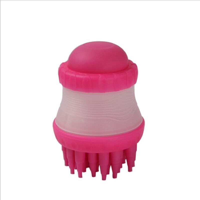 Multifunción de silicona baño perro lavado la cabeza de ducha de champú para perros perro baño herramienta para peinar limpieza, baño de masaje gato cepillo para Spa: Red