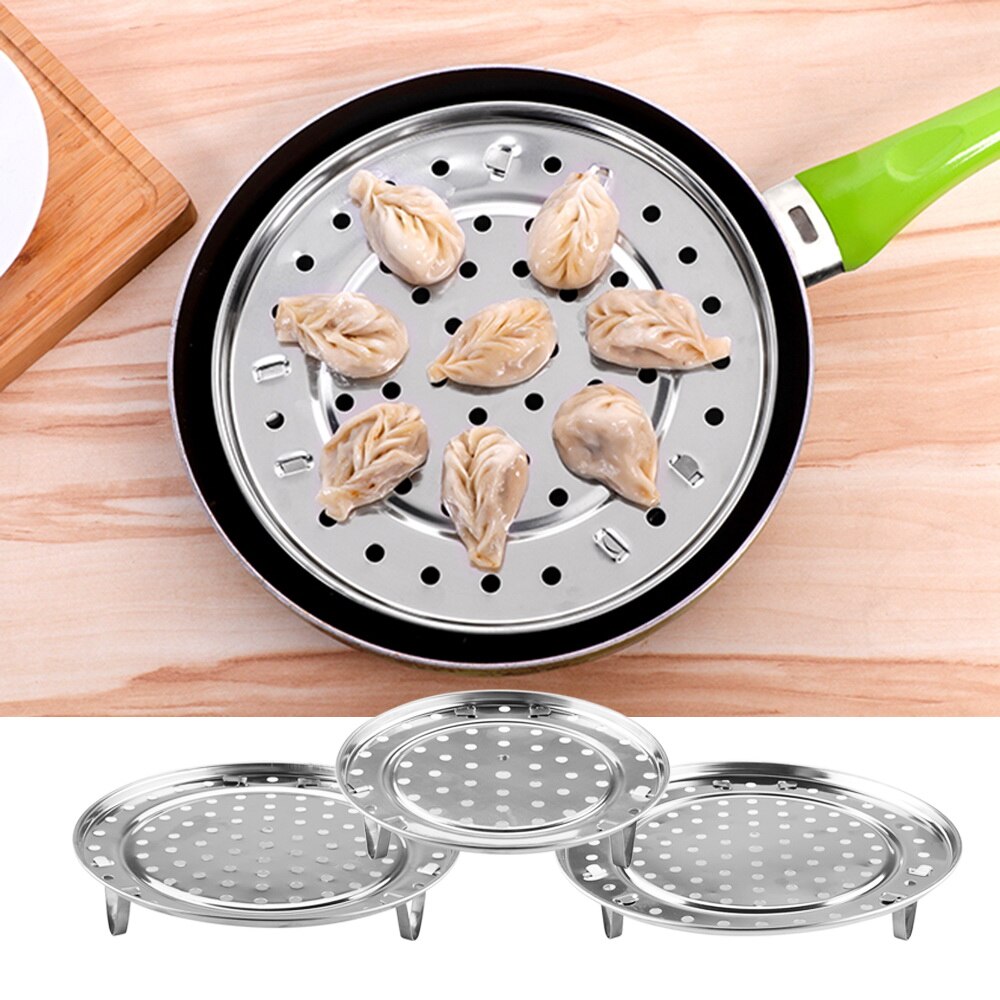 HOOMIN bandeja para albóndigas de tres patas, estante de vapor, redonda vaporera, estante de vapor, soporte de vapor para cocinar al vapor, hornear, herramienta de cocina