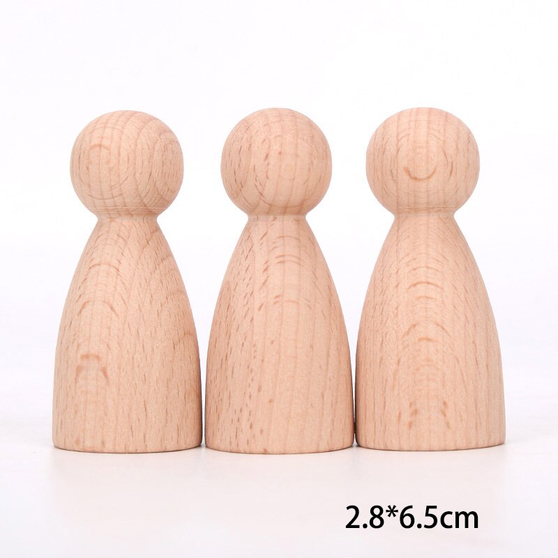3pcs Beech Wooden Dolls Handmade Painting Loose Parts DIY Painting Wood Honeycomb Mushrooms Cones Droplets Acorns Toy: set 5