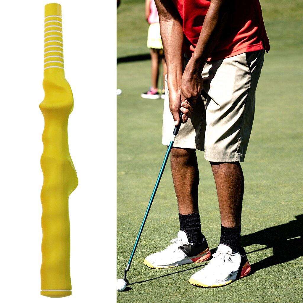 Golf Training Grip Right Left Hand Swing Practice Tool Breathable Club Proper: Yellow 14.73mm