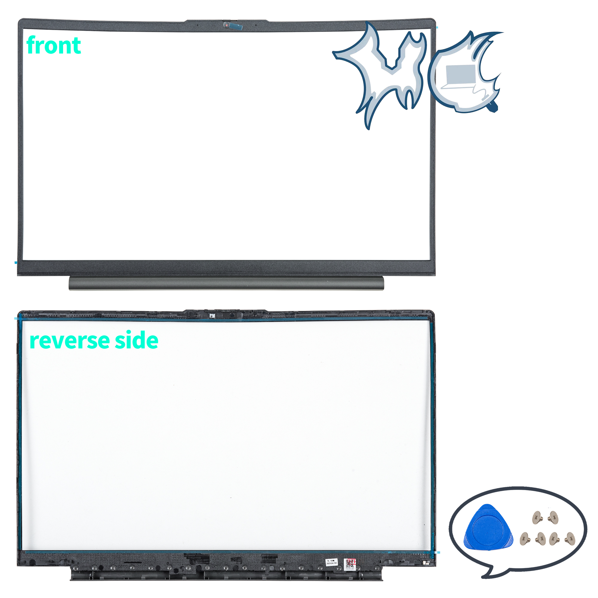 Case For Lenovo Ideapad 5 15IIL05 15ITL05 15ARE05 15ALC05 LCD Back Cover Screen Lid Front Bezel Hinges Palmrest Bottom Shell: LIGHT BLUE