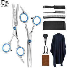 Frisör sax kit rostfritt stål frisör sax svans kam hår kappa hår klippt kam styling verktyg