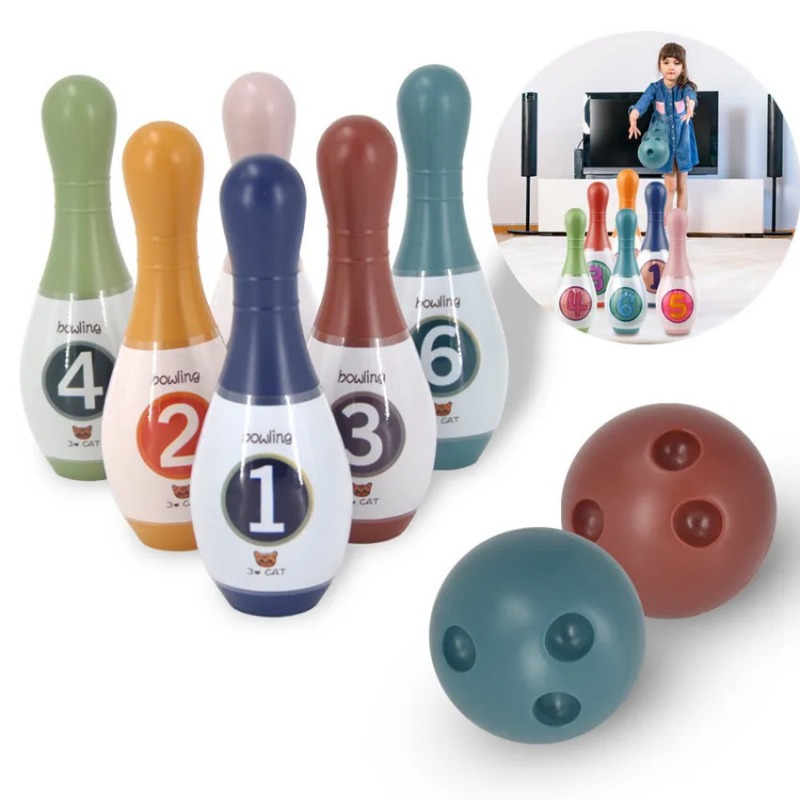 Ensemble de balles de bowling pour enfants, jouet de sport d'intérieur, jouets d'extérieur pour garçons et filles, jeux interactifs parent-enfant, d'anniversaire