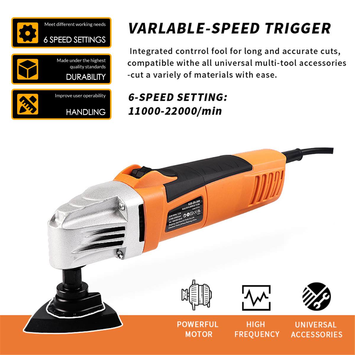 110/220V 720W Multifunction Oscillating Tool Electric Trimmer Saw for Wood Working Power Home DIY Wood Trimmer Multi Tool