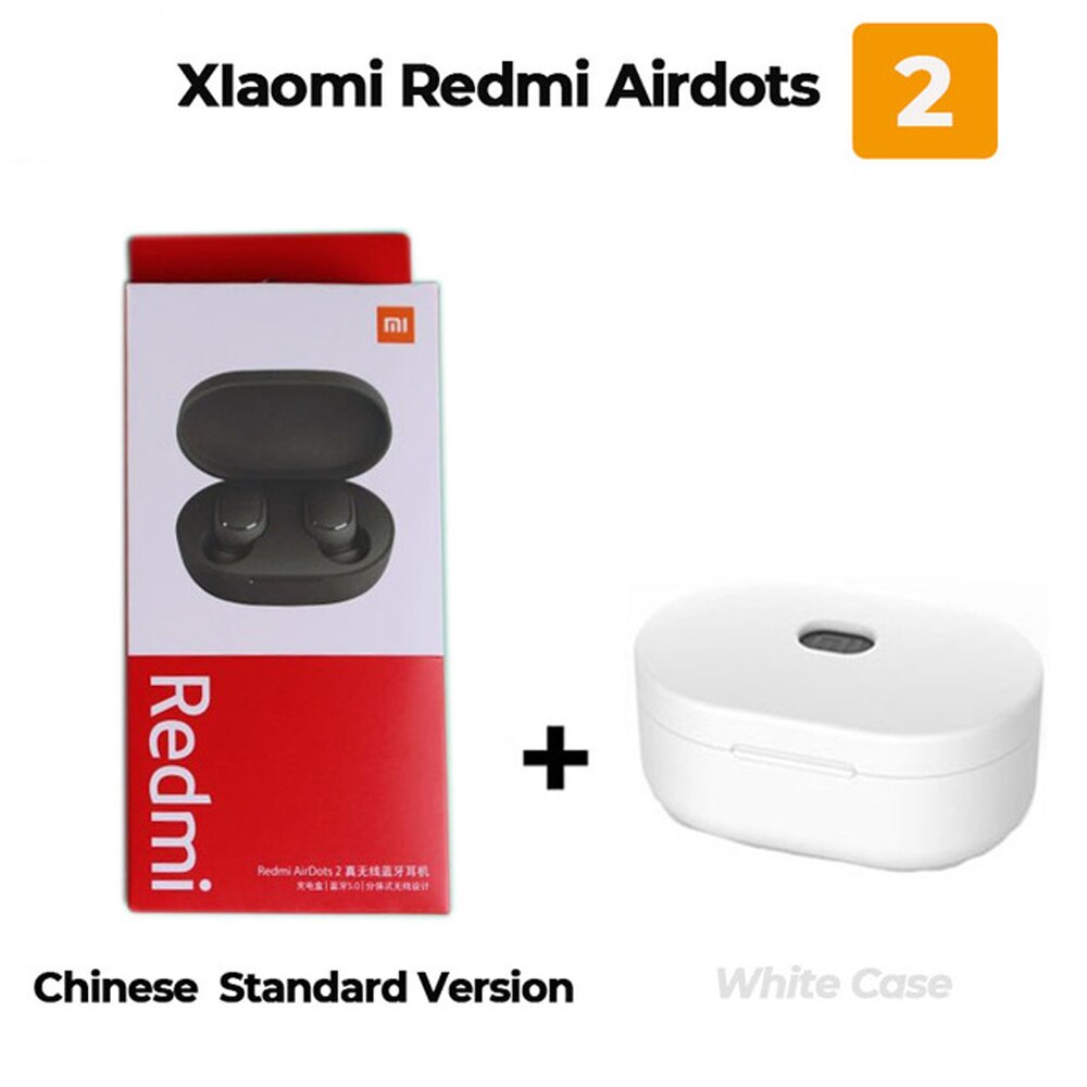 Originale Xiaomi Redmi AirDots 2 Auricolari Bluetooth TWS Senza Fili di Bluetooth V5.0 Stereo Riduzione Del Rumore Mic di Controllo Vocale Auricolare: add white case