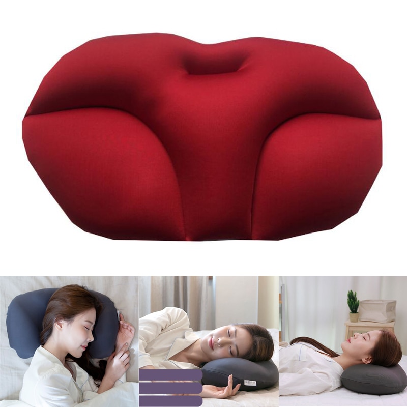 Almohada acogedora mágica 3D para el hogar, cojín ergonómico de microbolas de aire para el sueño profundo, para descomprimir la cama, descanso para la cabeza y el cuello