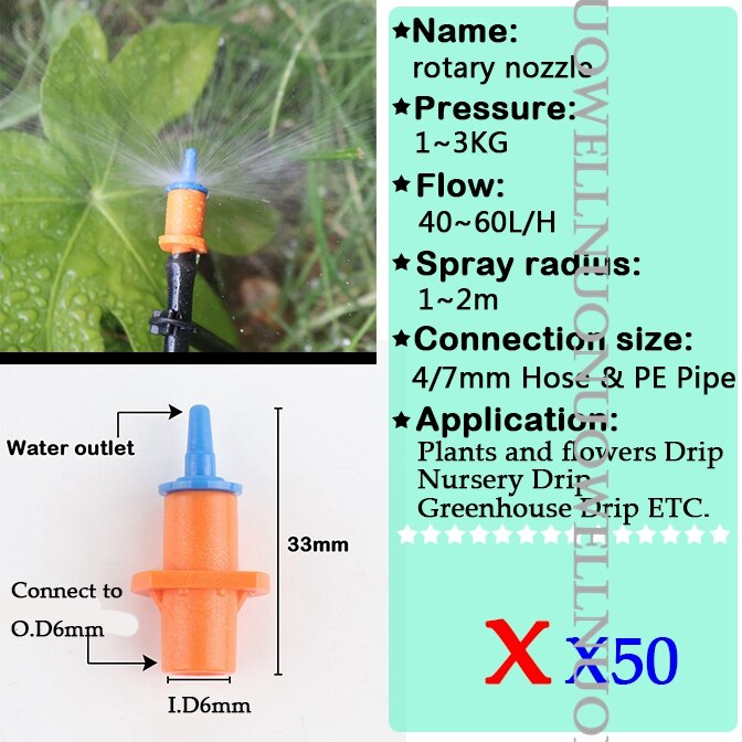 Gewächshaus Bewässerung Düse Garten Bewässerung Zerstäubung Sprinkler Beschlagen Emitter Brechenden Drehbare Düse: Himmel Blau