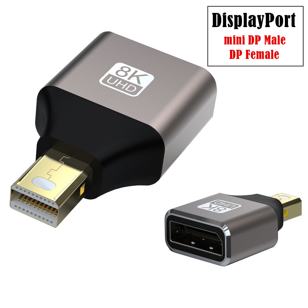 Mini DP Female to DisplayPort Male 8K Extension Converter 8K(7680x4320)@60Hz 4K@144Hz DisplayPort 1.4 Transmission DP to Mini DP: Red