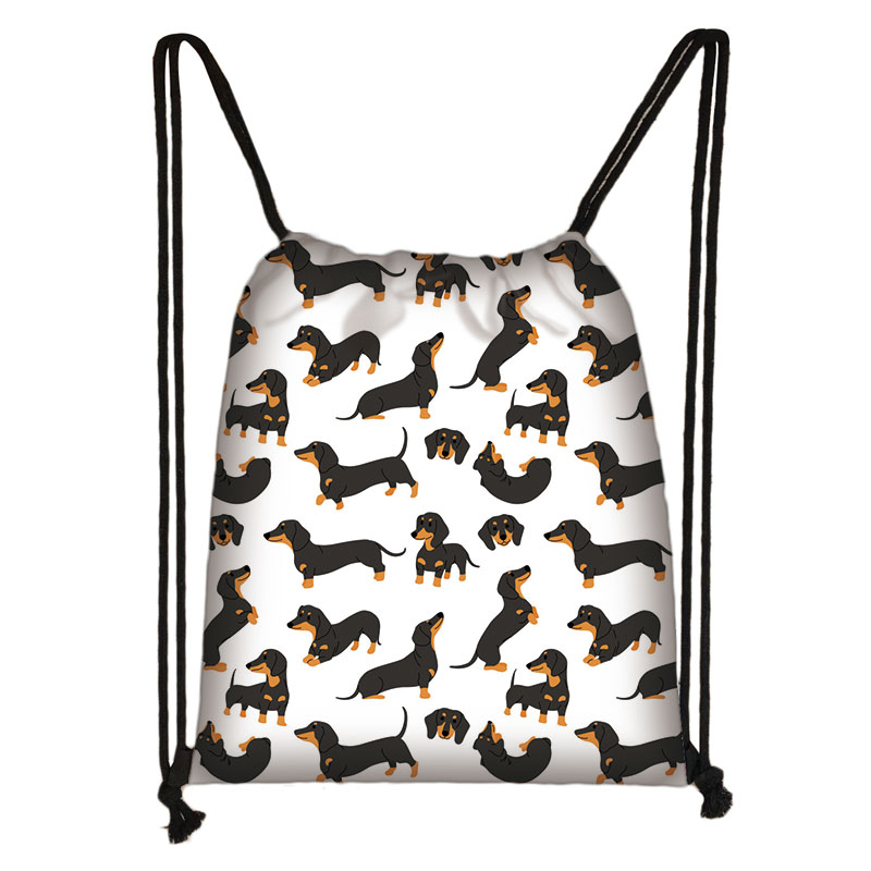 Schattige Teckel Hond Tasje Vrouwen Mannen Opbergtas Voor Reizen Tiener Jongens Meisjes Rugzak Partij Boodschappentassen: skdlapigous06
