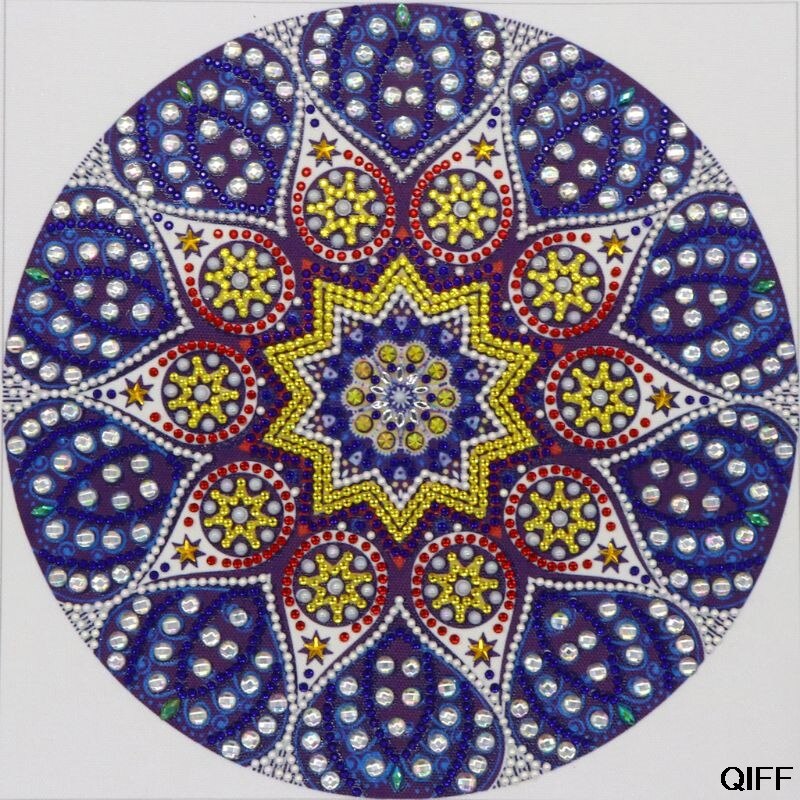 Cirkel mandala 5d specialformet diamantmaleri broderi håndarbejde rhinsten krystal kors håndværkssømssæt gør det selv: 04