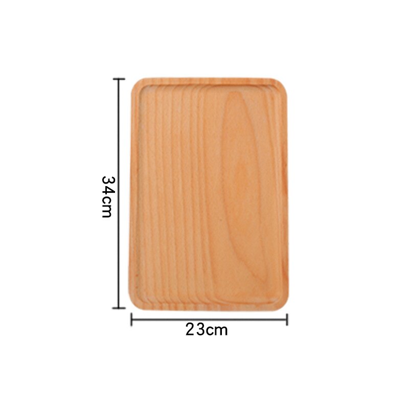 Beech Wood Cake Dishes Home Hotel School Dessert Serving Tray Wood Sushi Bread Plate Dinnerware Round/Square Wood Plate: JJ1276-34x23CM