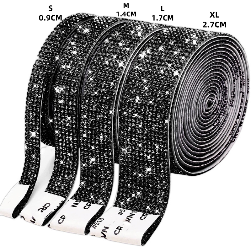 1 Yard Crystal Diamond Sticker Rhinestone Strip Sheet Self Self Adhesive Ribbon DIY Handmade Arts Crafts Car Phone Decoration: 3mm / Gun Metal