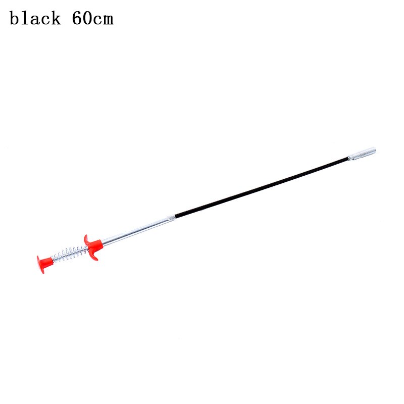 1 kpl 60*2.8cm viemärin tukos vesiallas puhdistuskoukku viemärityökalu keittiö ruostumaton teräs/pp jousiputki karvanpoistokone keittiötyökalut: Musta 60cm