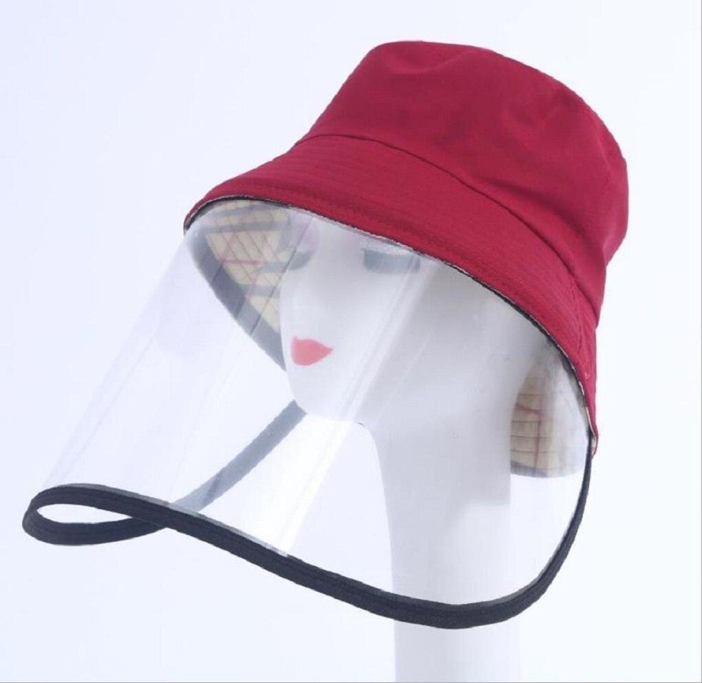 Chapeau de Protection contre les épidémies, chapeau Anti-salive, bouclier facial, Isolation, couverture faciale: Purple Red