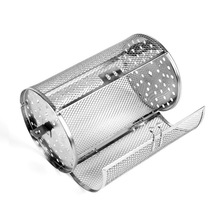 Tromle grillet bur ovn risterkurv bagning roterende kaffebønne jordnød bbq roterende rustfrit stål 8 tommer grill bageware