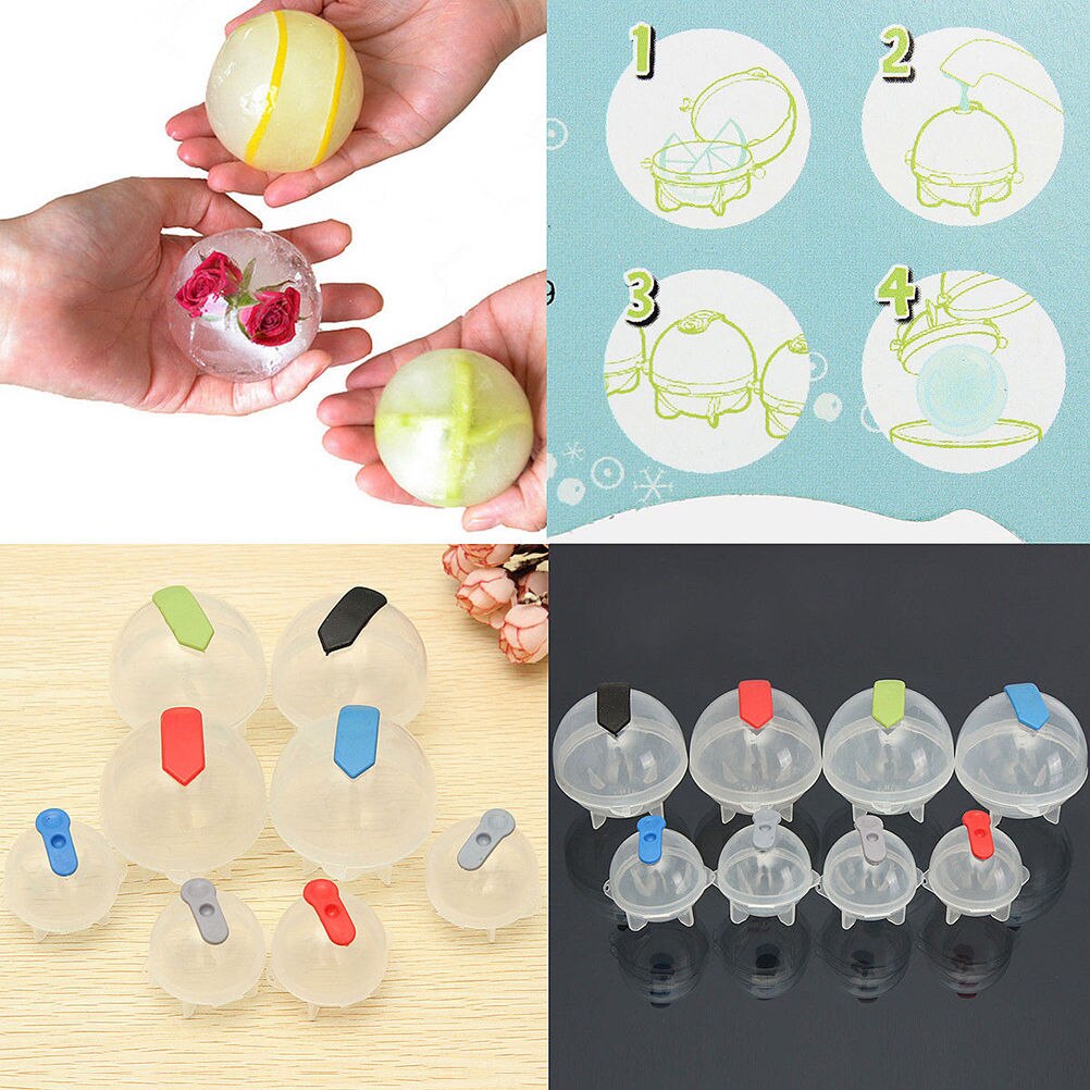 4 pièces 3.5/5cm en plastique glaçon boule brique fabricant plateau rond moule glace moule barre bricolage outils de refroidissement recherche chaude