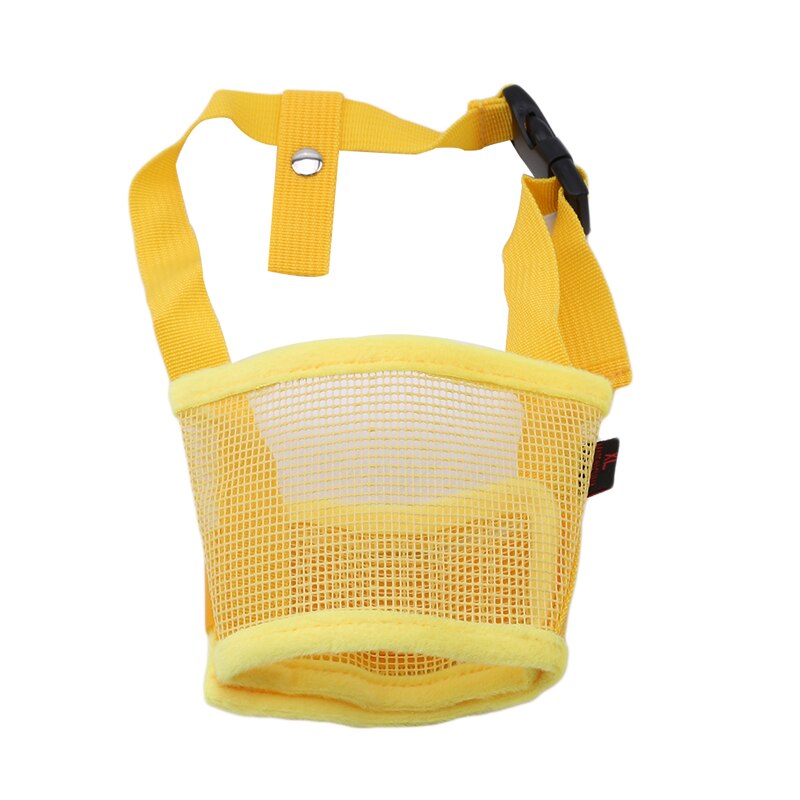Pet Dog Adjustable Anti Bite Muzzle Mask Dogs Anti Barking Mesh Mouth Snouts Grooming: yellow XL