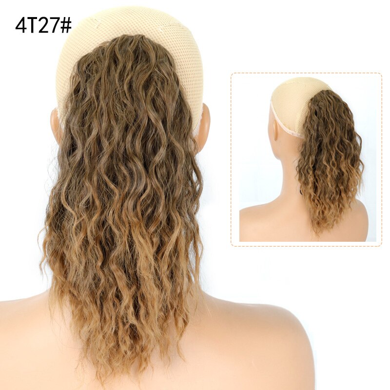 LISI-coletero con cordón africano para niña, pompón de pelo rizado y extensión de cabello sintético, coletero: T1B / 4 / 30