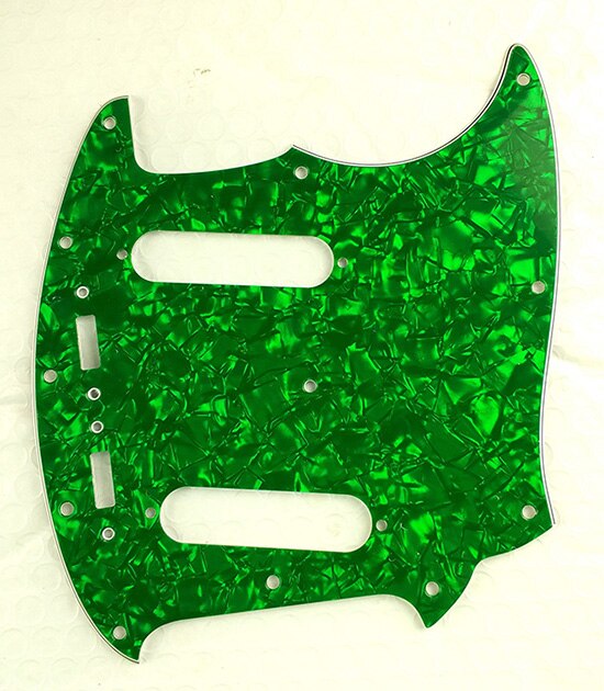 Pleroo Custom Gitaar Pickgaurd Scratch Plaat-Voor Ons Mustang Gitaar Slagplaat Scratch Plaat: 4Ply Green Pearl