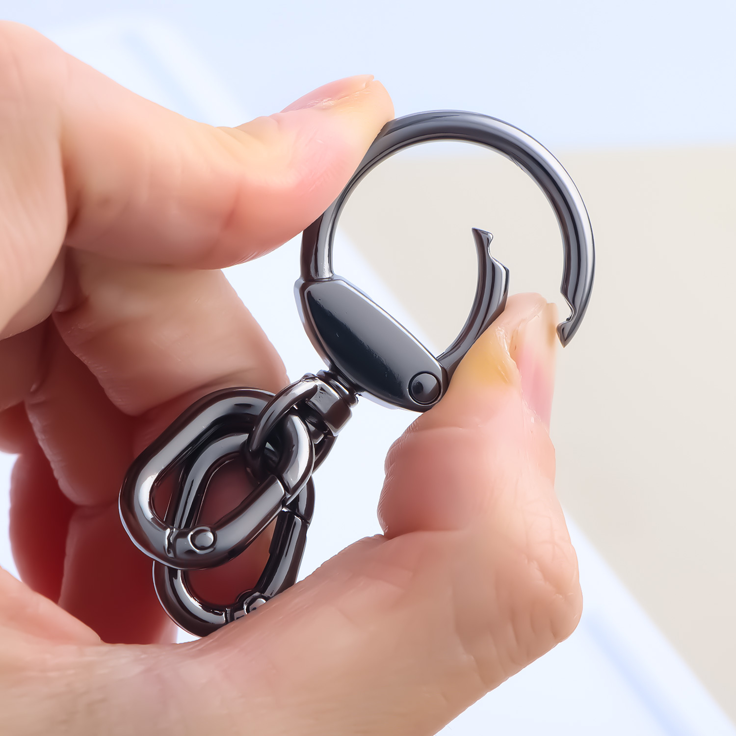 2pcs Keychain Hook with Key Ring Keychain Clip Hook with Spring Ring for Lanyard Making DIY Crafts Keychains