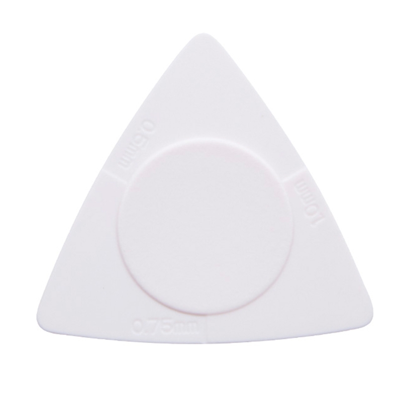 Juego de púas triangulares para guitarra eléctrica, Kit de púas tres en uno, accesorios de Plectrum, ABS, 10 unids/paquete: Blanco