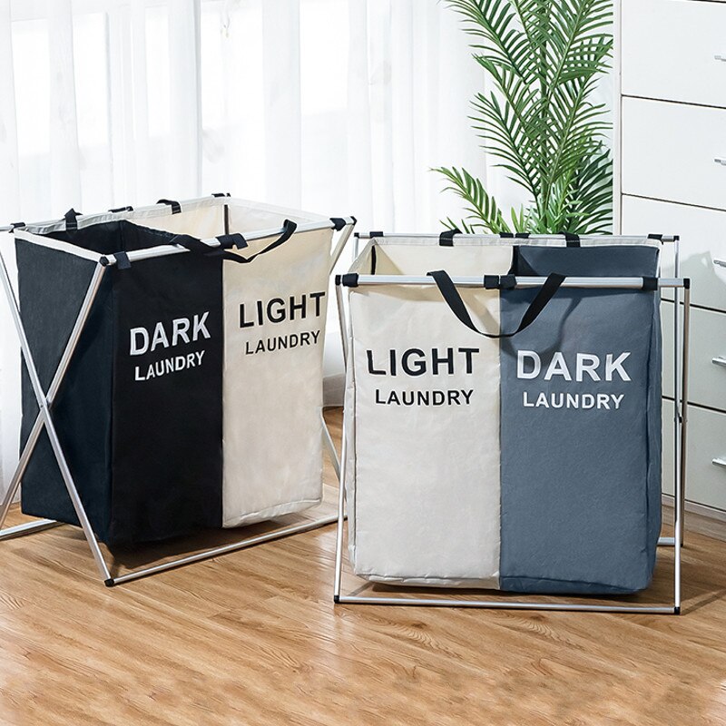 Sammenleggbar vaskekurv arrangør til skitne klær vaskerom stor sortering til eller tre rutenett sammenleggbar foldekurv