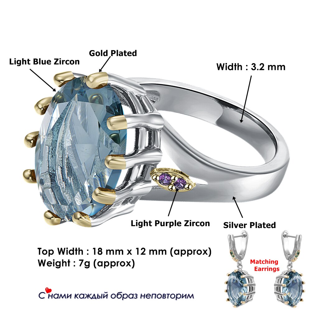 Dreamcarnival1989 novo empoeirado azul zircão solitaire anel de casamento para mulher corte delicado deslumbrante quente jóias nupcial wa11876bl