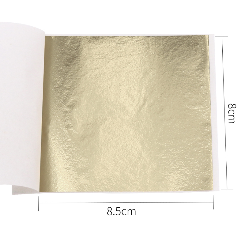 Imitation Gold Leaf Sheets ,Gilding Flakes ,Glitter Paper 100pcs ,for Home Decoration Wall Furniture Statue Crafts Nail 8x8.5cm: Light gold