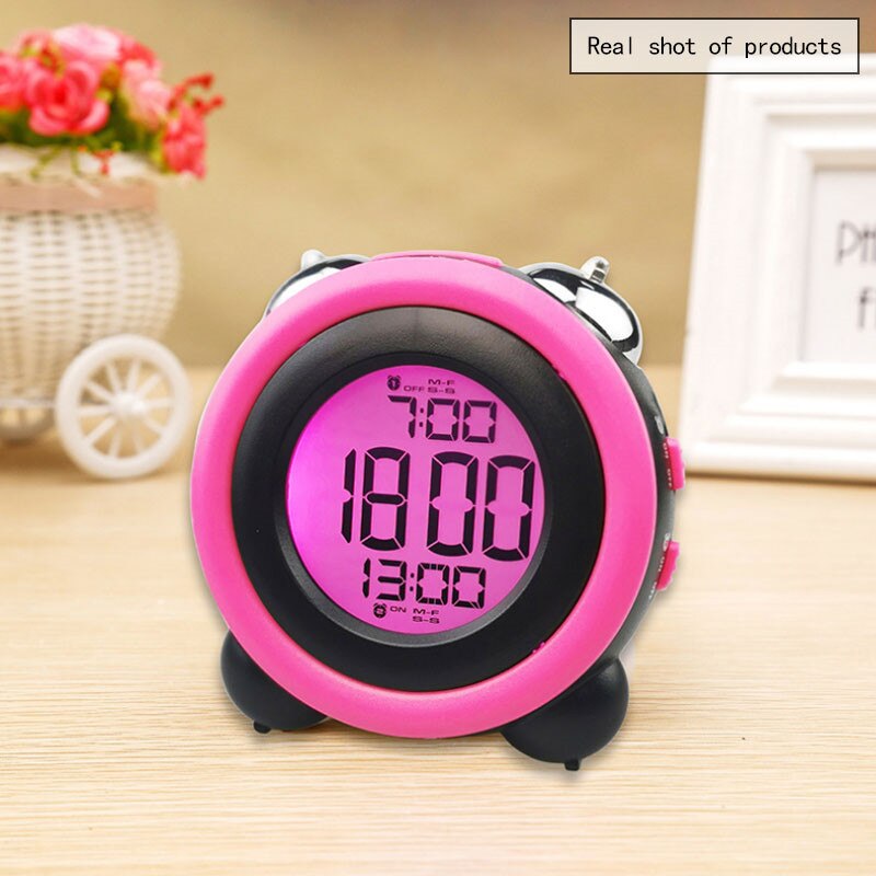Color Screen Electronic Clock Loud Alarm Clock Alarm Multi-group Alarm Clock LED Big Ring Clock