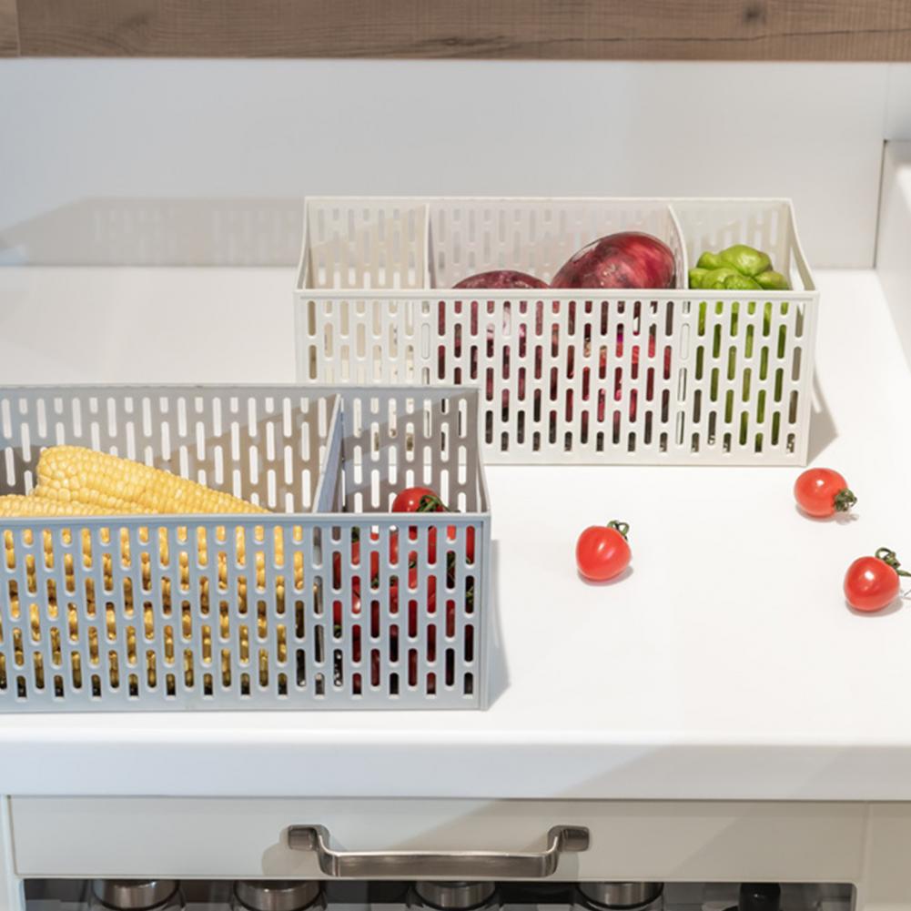Storage Holder Compartment Handle Kitchen Vegetable/Fruit Storage Box Neatly Fruit Separated Drain Basket for Kitchen