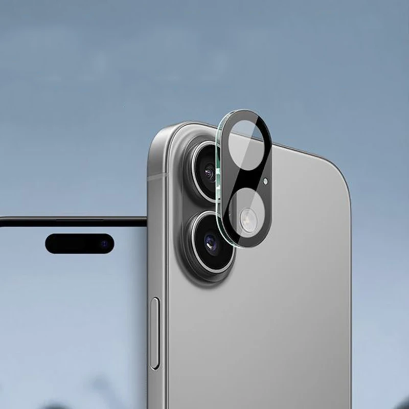 1-5 uds funda de lente de cámara 3D para iPhone 17 Pro Max 17Air 17Pro 17ProMax Protector de cámara de vidrio templado trasero película de anillo de lente: BLANCO /  Opción3