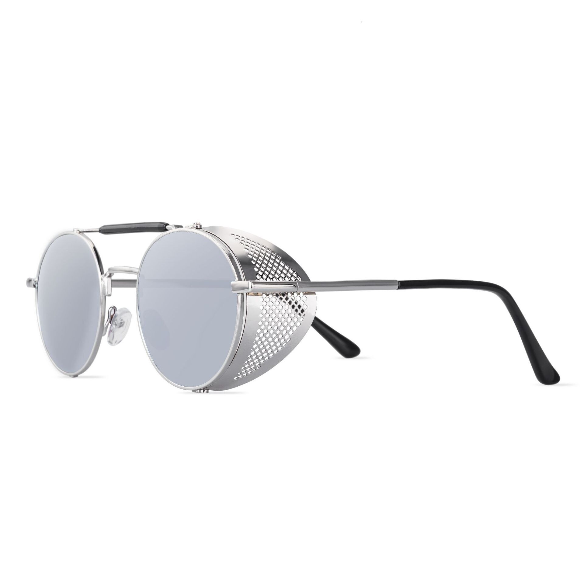 Grappige Ronde Steampunk Zon Glassses Retro Classic Metal Punk Bril Voor Vrouwen Mannen: A026