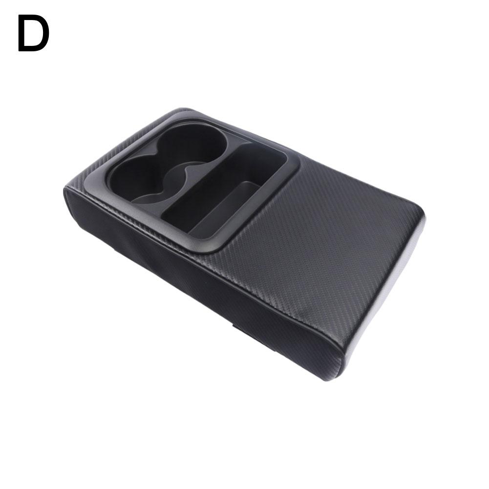 Car Center Console Armrest Cushion With Cup Holder PU Leather ABS Armrest Pad Portable Car Amrest Pillow Cover Height Pad: Red